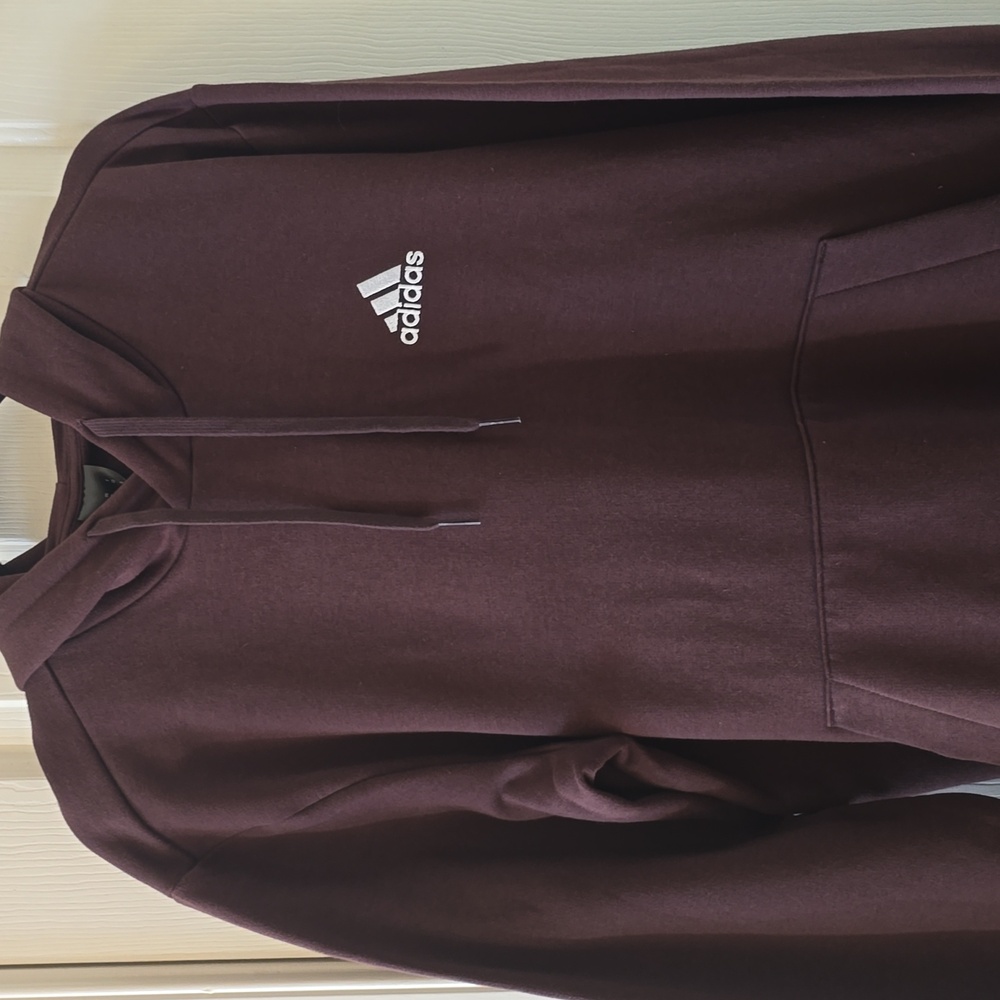 ADIDAS BRAND SIGNATURE MEN'S BIG & TALL BROWN PULLOVER HOODIE SIZE LT